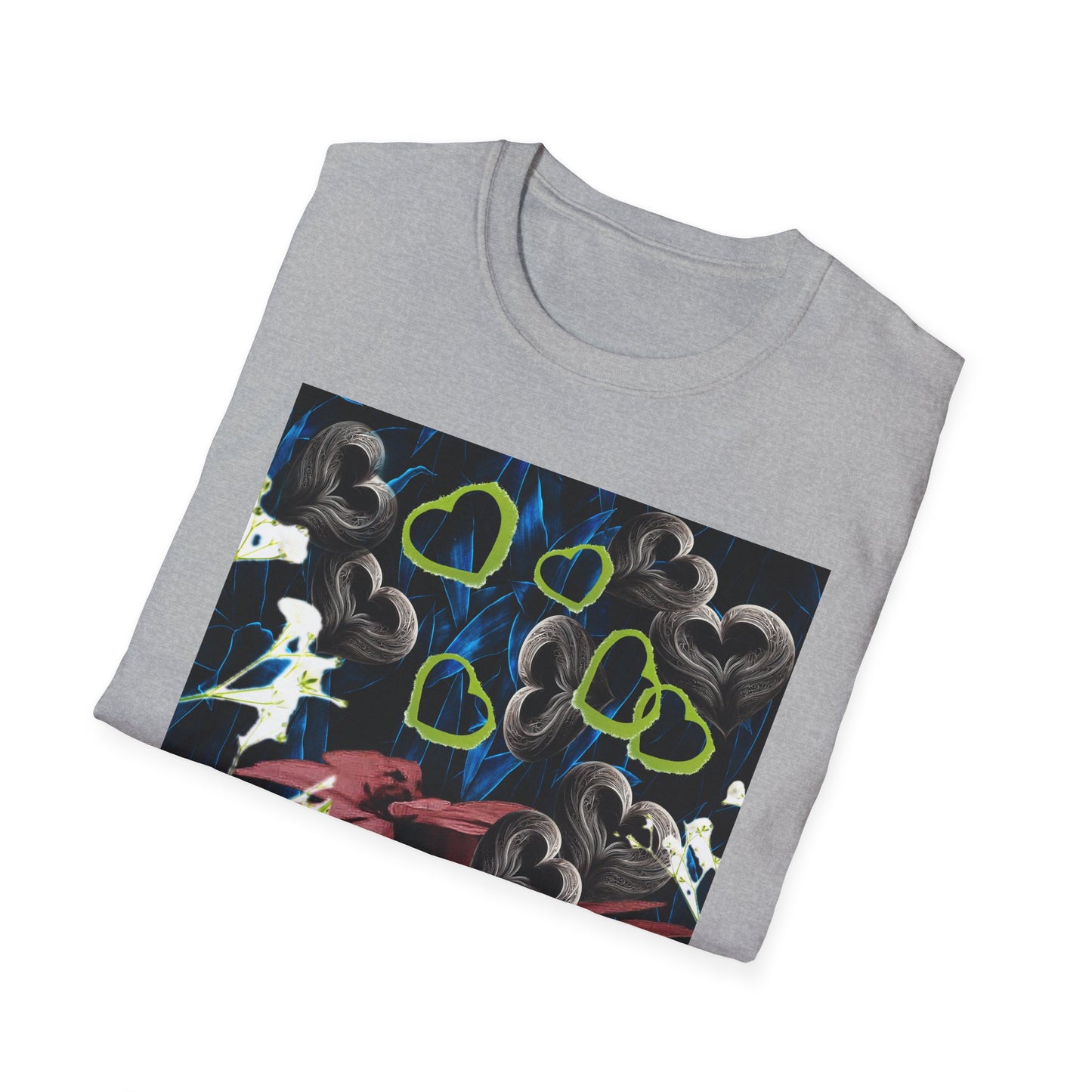 Floral Heart Unisex T-Shirt, Soft Cotton Tee, Casual Wear, Gift for Her/Him, Trendy Graphic Tee, Stylish Everyday Shirt