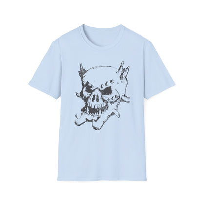 Skull Sketch T-Shirt — Edgy Grunge Graphic Tee