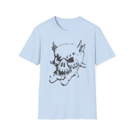 Skull Sketch T-Shirt — Edgy Grunge Graphic Tee