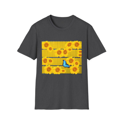 Sunflower & Butterfly Unisex T-Shirt | Floral Graphic Tee, Summer Fashion, Nature Lover Gift, Cute Casual Wear, Birthday Present