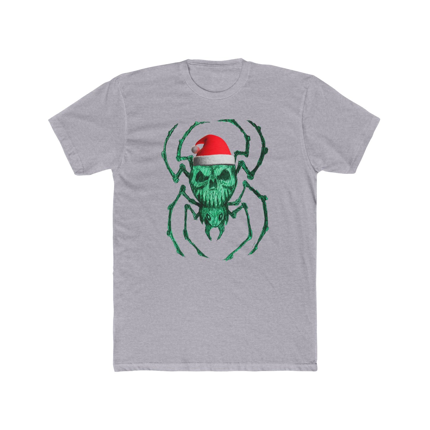 Skull Spider Tee — Festive Santa Hat Christmas Tee
