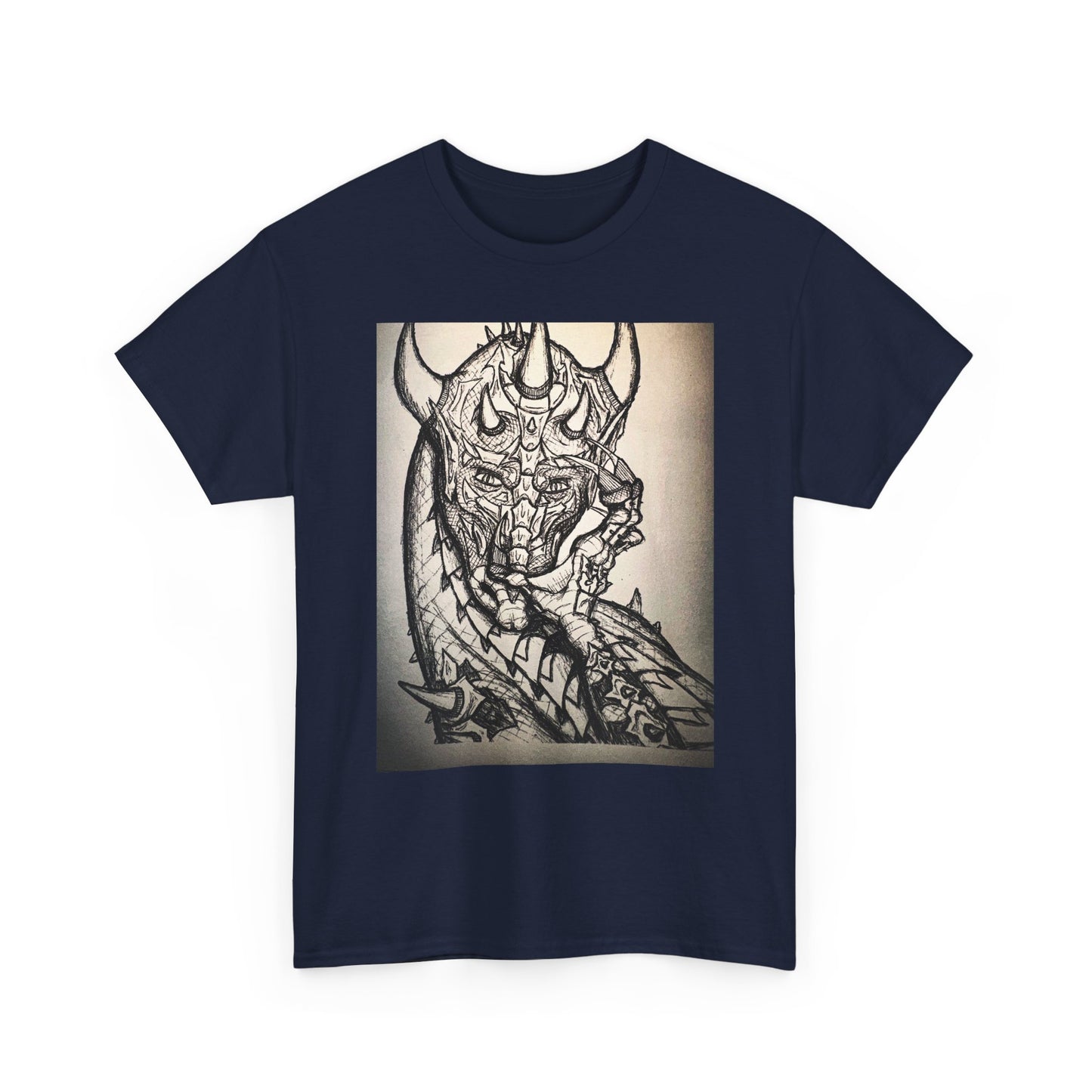 Dragon Art Unisex Heavy Cotton Tee, Graphic Tee, Unique Gift, Casual Wear, Fantasy Clothing, Art Inspired Shirt