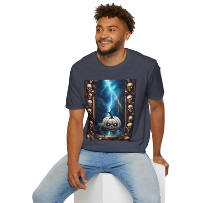 Spooky Skull Pumpkin Crawls from Frame T-Shirt, Halloween Shirt, Unisex Graphic Tee, Casual Halloween Wear, Fall Fashion