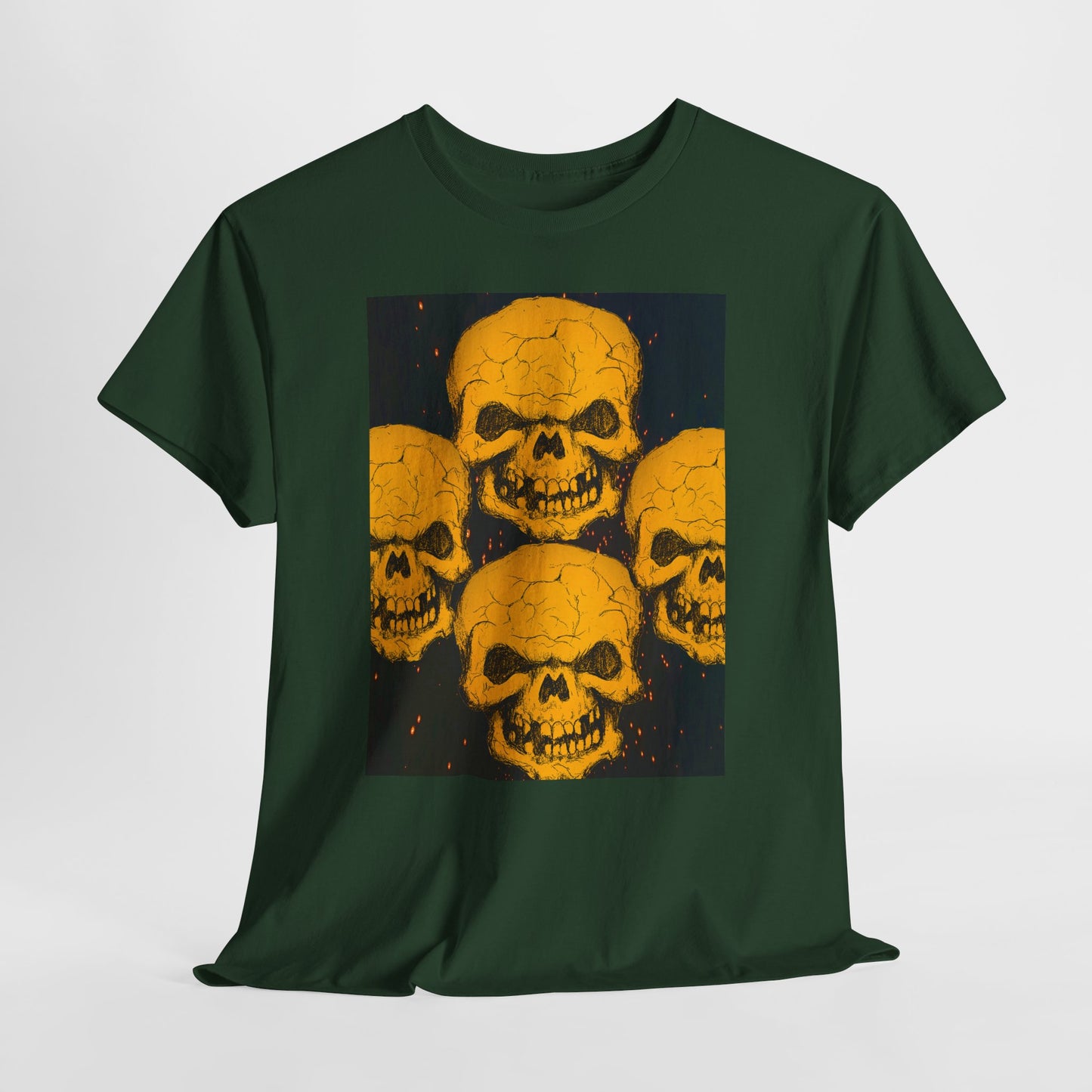 Halloween Skull  Graphic Tee, Unisex Heavy Cotton Tee, Graphic T-Shirt, Casual Wear, Unique Halloween Style, Perfect for Parties
