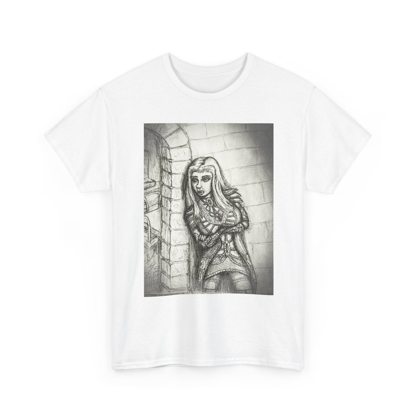 Fantasy Female Elf B & W Unisex Tee