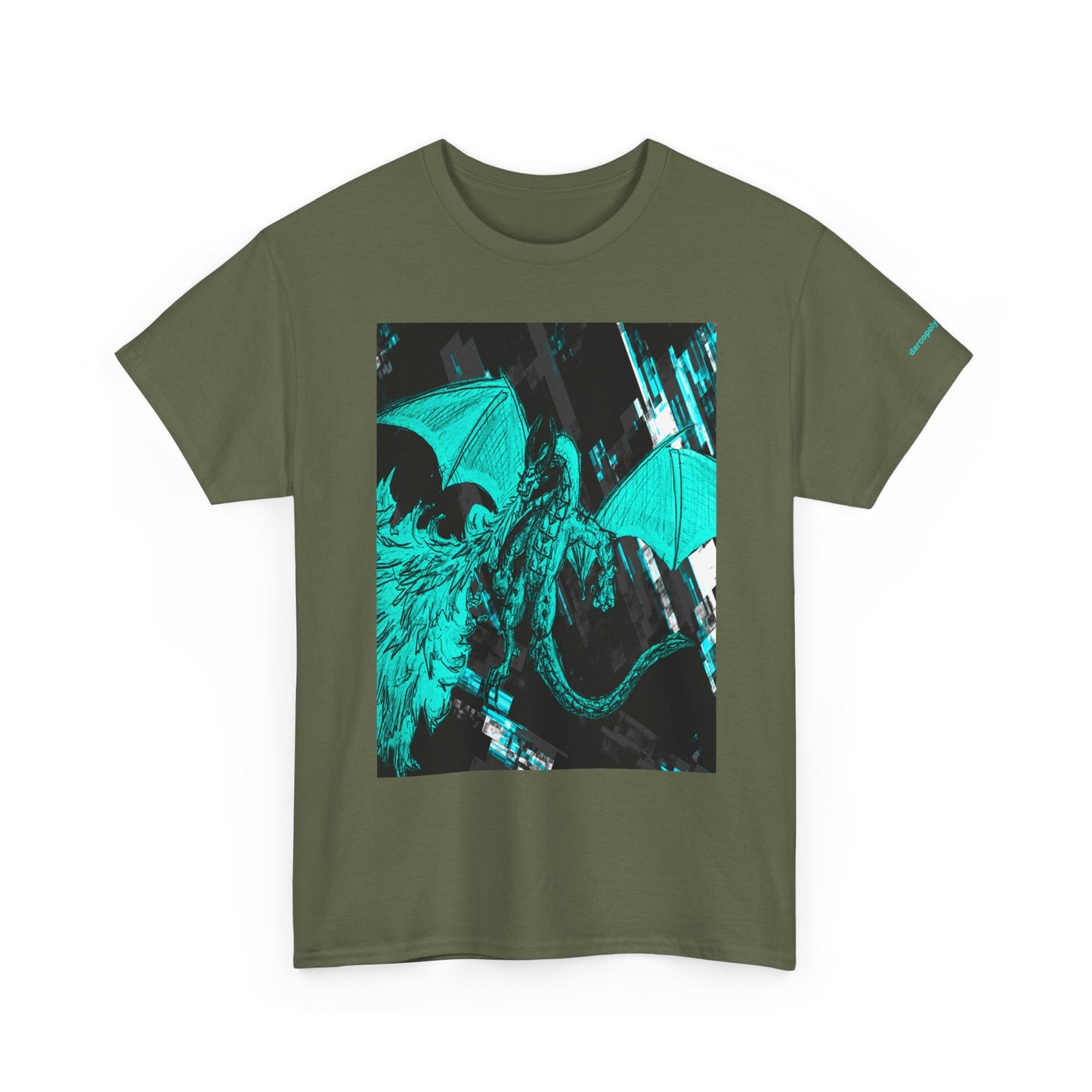 Dragon Graphic Tee — Neon Green Fantasy Dragon T-Shirt