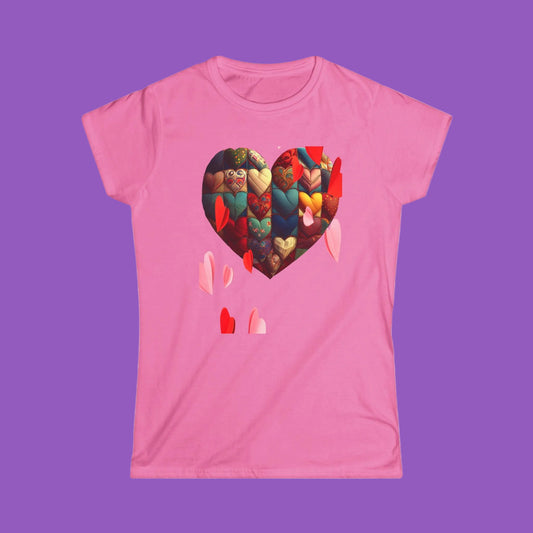 Heart of Yarn Tee — Colorful Knitted Heart Graphic