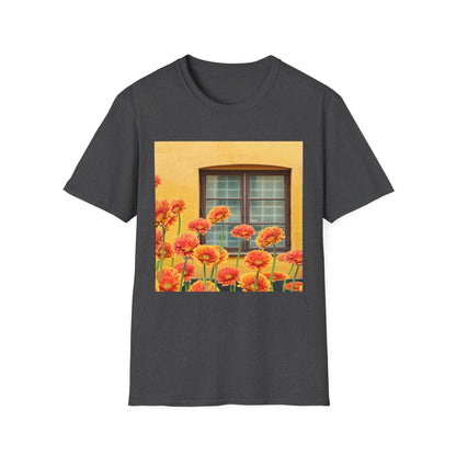 Vibrant Flower Catalina Window Tee - Unisex Softstyle T-Shirt, Floral Graphic Shirt, Spring Fashion, Gift Idea, Art Lover's Top, Summer Outfit