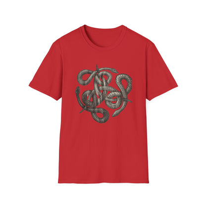 Serpent Design T-Shirt - Unisex Softstyle Apparel for Nature Lovers, Graphic Tee, Casual Wear, Gift for Her/Him, Birthday