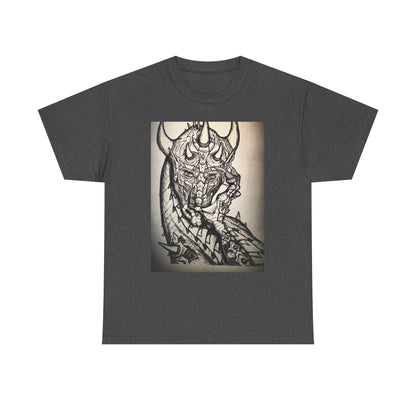 Dragon Art Unisex Heavy Cotton Tee, Graphic Tee, Unique Gift, Casual Wear, Fantasy Clothing, Art Inspired Shirt