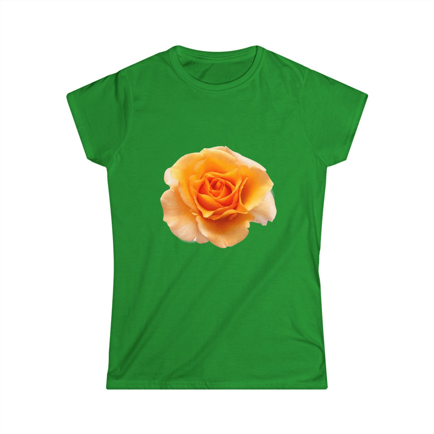 Women's Single Peach Rose Floral T-Shirt - Softstyle Tee with Delicate Yellow Rose, Perfect for Spring Outings, Mother’s Day Gift, Casual Wear, Flower [...]