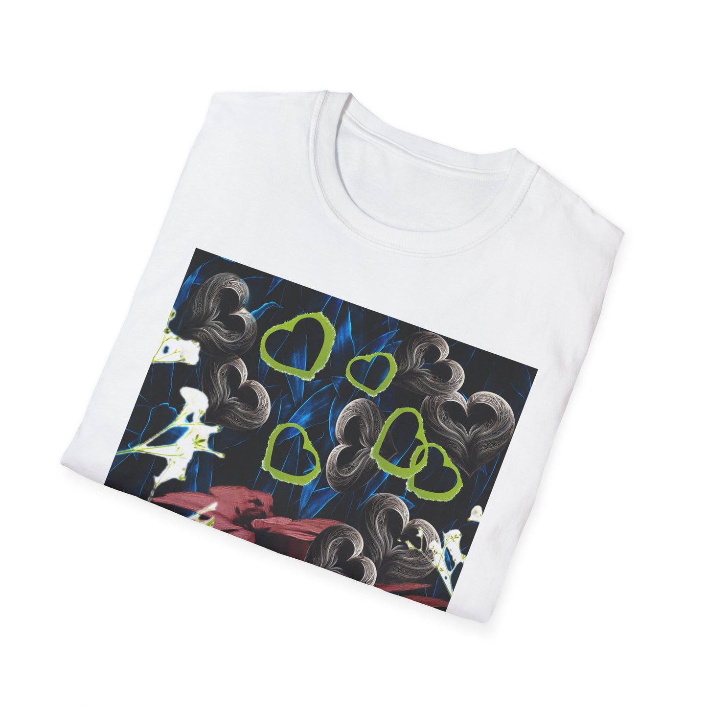 Floral Heart Unisex T-Shirt, Soft Cotton Tee, Casual Wear, Gift for Her/Him, Trendy Graphic Tee, Stylish Everyday Shirt