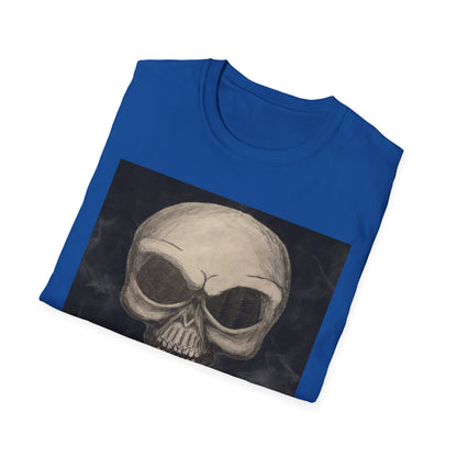Skull Art Unisex Softstyle T-Shirt - Edgy Graphic Tee for Halloween, Festival Wear, Music Lovers, Gift Idea, Casual Style