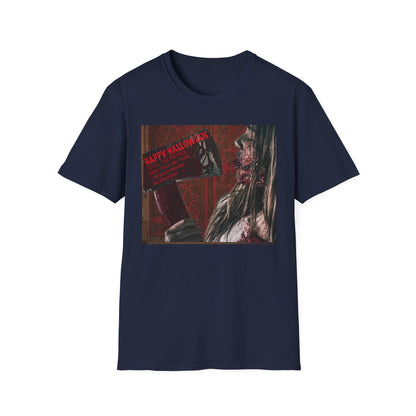 Halloween Horror Movie Axe Girl Unisex T-Shirt, Spooky Gift, Graphic Tee, Halloween Costume, Casual Wear, Men’s & Women’s Tee