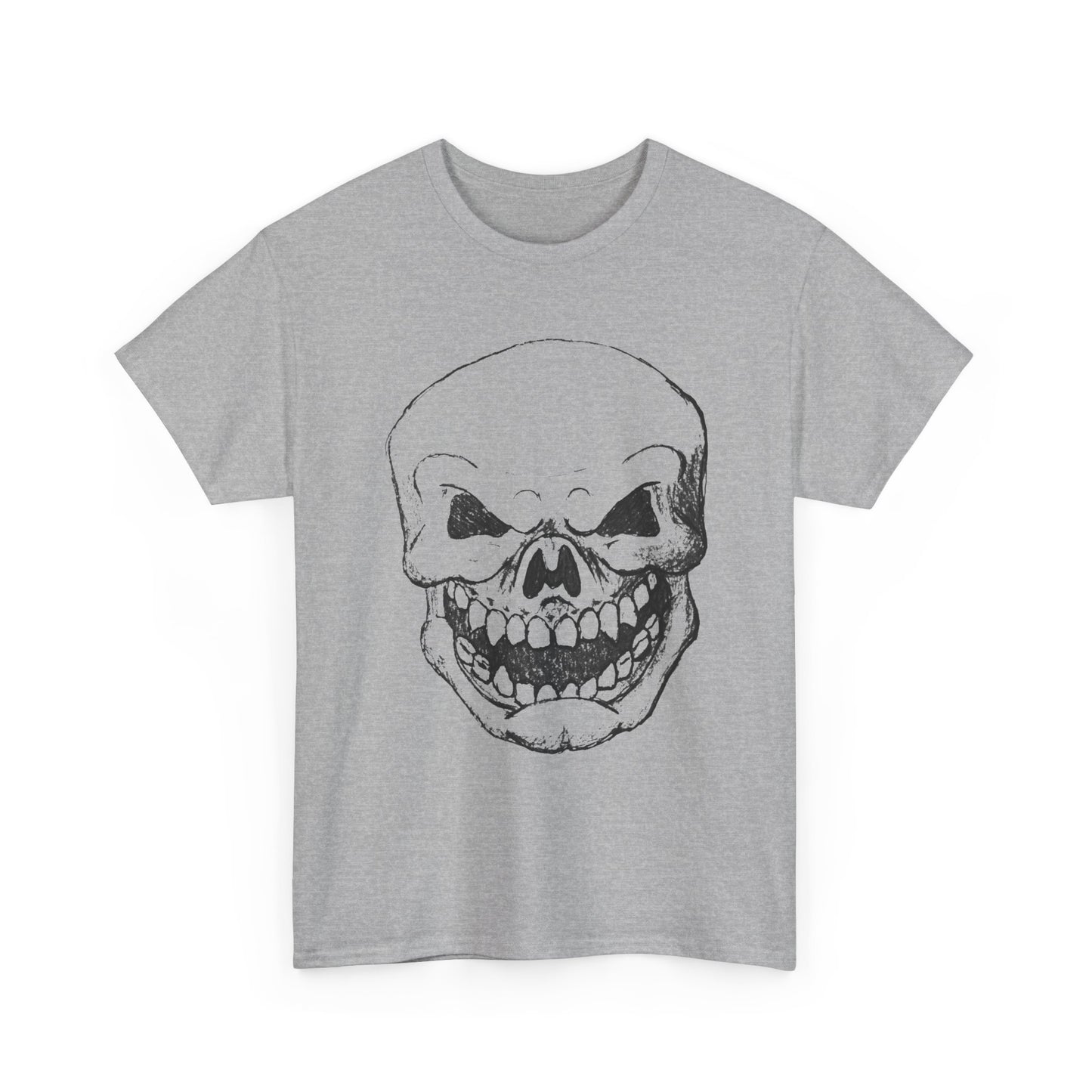 Sketched Skull Tee — Grinning Skull Graphic T-Shirt