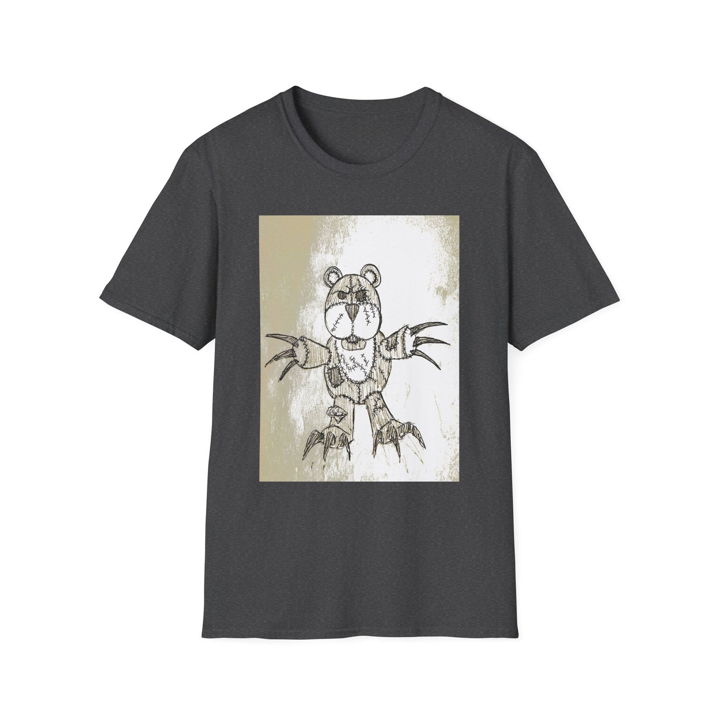 Demonic  Artistic Bear T-Shirt, Unisex Graphic Tee, Unique Animal Art Shirt, Fun Casual Wear, Gift for Kids & Teens, Birthday or Holiday