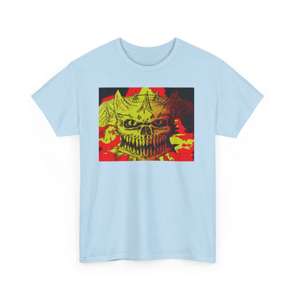 Skull Flame Graphic Tee — Neon Horror Skull T-Shirt