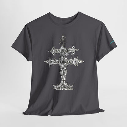Graphic Tee — Gothic Cross Illustration Shirt