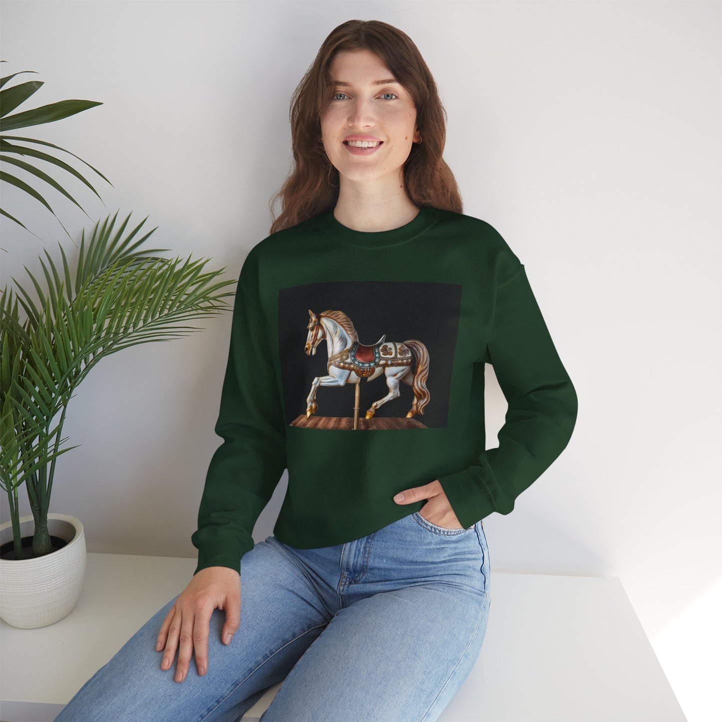 Vintage Carousel Horse Crewneck Sweatshirt, Cozy Sweatshirt, Equestrian Gift, Animal Art Sweatshirt, Unique Fall Apparel, Celebration [...]