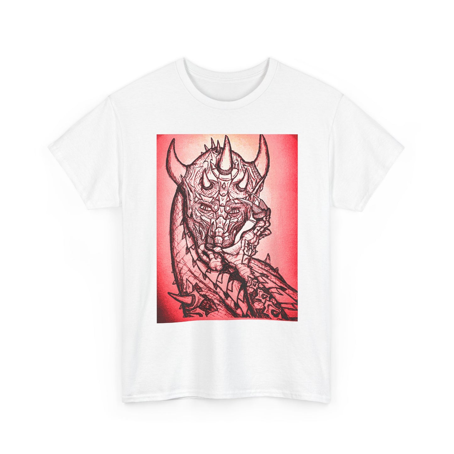 Bold Graphic Tee with Gothic Dragon Design, Unisex Cotton Shirt, Unique Art Tee, Oversized Casual Top, Gift for Art Lovers