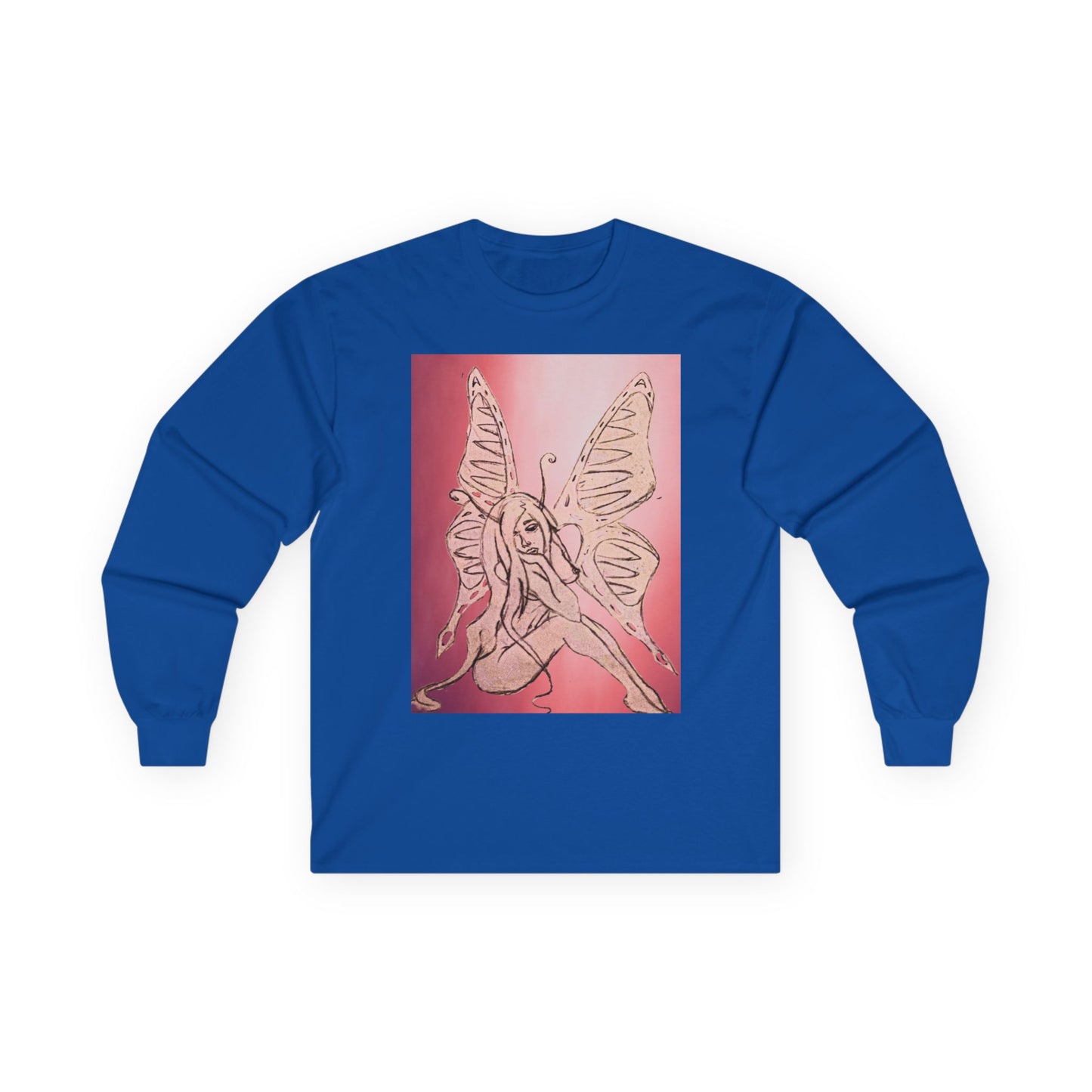 Butterfly Fairy Long Sleeve Tee — Ethereal Pink Graphic Shirt
