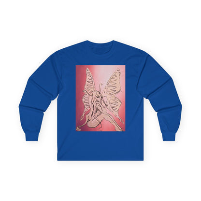 Butterfly Fairy Long Sleeve Tee — Ethereal Pink Graphic Shirt