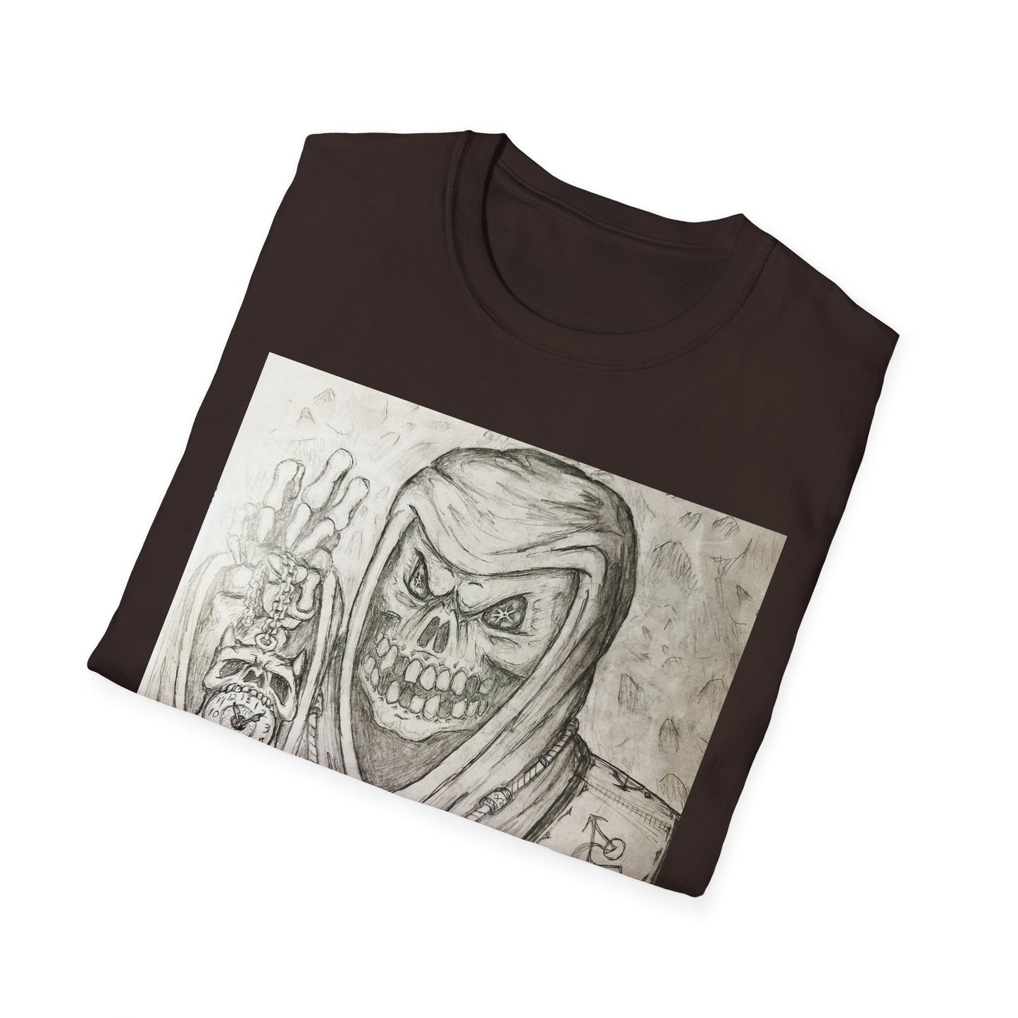 Grim Reaper Graphic Tee | Unisex Softstyle T-Shirt, Halloween Apparel, Edgy Fashion, Unique Gift, Gothic Style, Casual Wear
