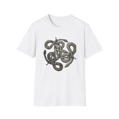 Serpent Design T-Shirt - Unisex Softstyle Apparel for Nature Lovers, Graphic Tee, Casual Wear, Gift for Her/Him, Birthday