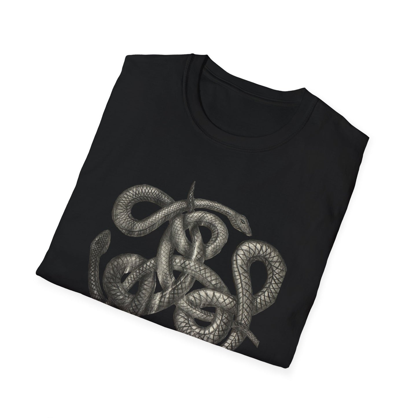 Serpent Design T-Shirt - Unisex Softstyle Apparel for Nature Lovers, Graphic Tee, Casual Wear, Gift for Her/Him, Birthday