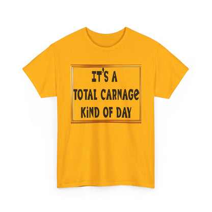 Total Carnage Unisex Heavy Cotton Tee, Casual t-shirt, Graphic Tee, Humor Shirt, Gift for Friends, Fun Apparel