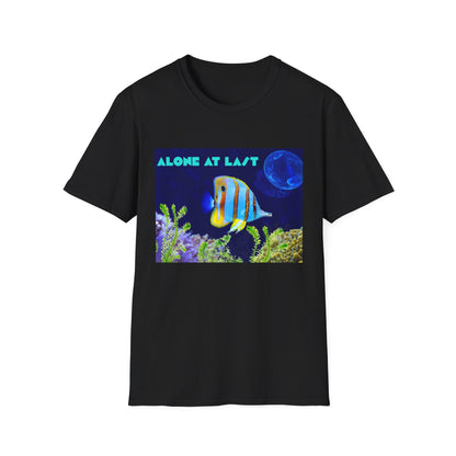 Underwater Adventure T-Shirt - (alone at last)Cool Sea Life Tee, Fish Shirt, Ocean Lover Gift, Beach Day Wear, Casual Summer Style, Swimwear