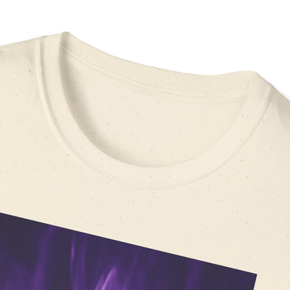 Gothic Purple Cartoon Horror Tee — Knife Kid with Teddy Graphic T-Shirt