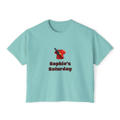 Sophie's Saturday Women's Boxy Tee | Cute Casual Top, Weekendwear, Gift for Her, Funny Graphic T-Shirt, Summer Style, Relaxed Fit