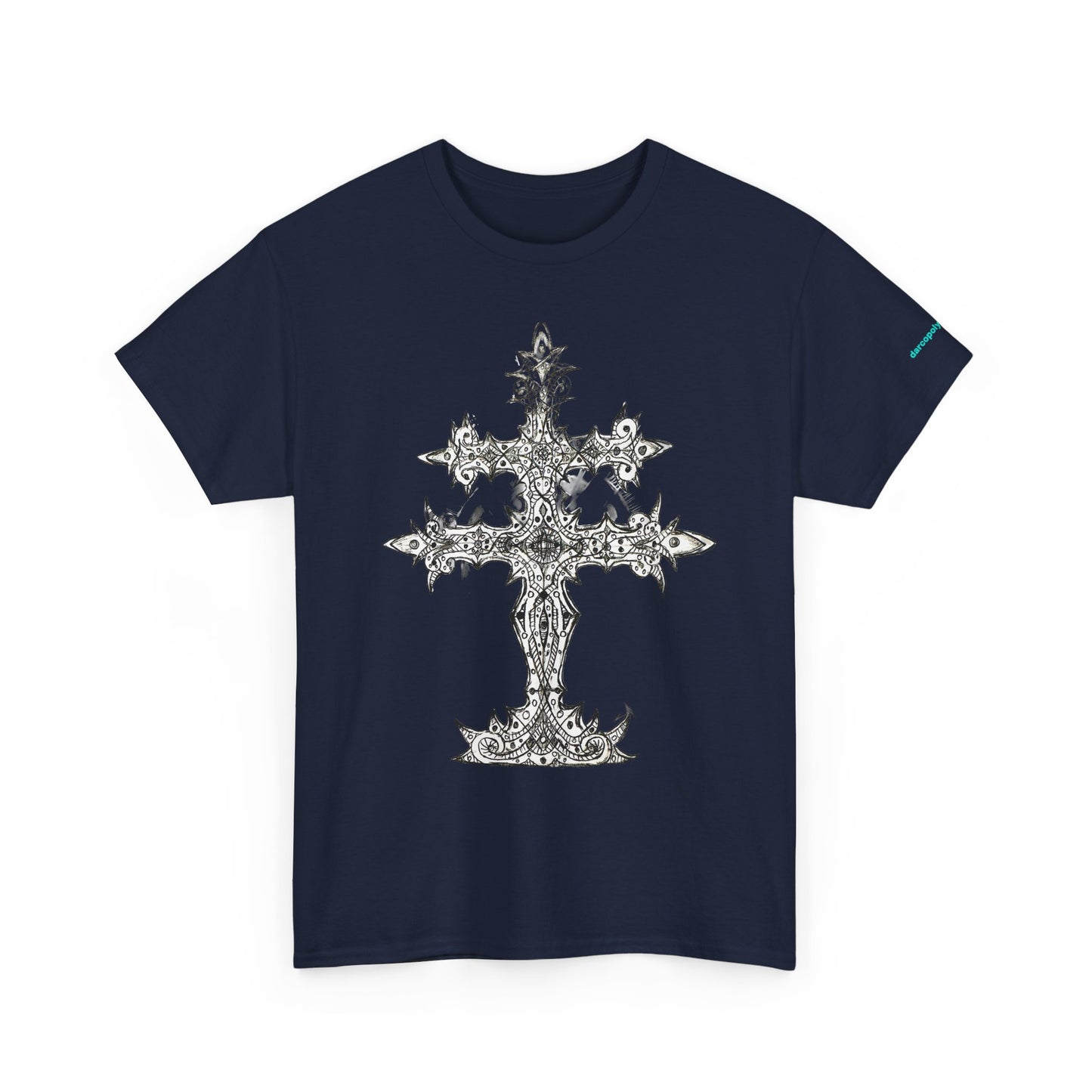 Graphic Tee — Gothic Cross Illustration Shirt