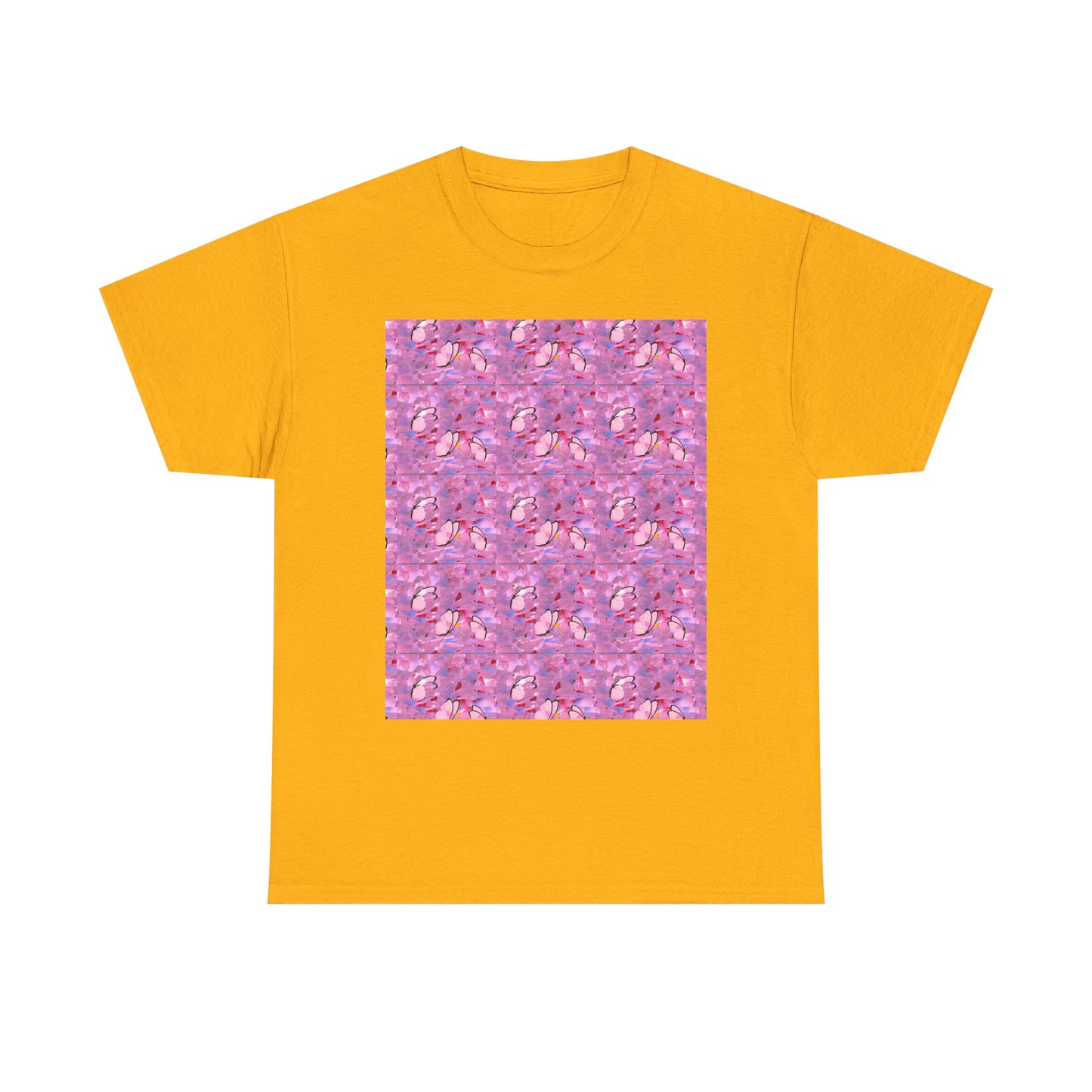 Colorful Repeating Floral Pattern Tee, Unisex T-Shirt, Spring Fashion, Gift for Her, Casual Wear, Eco-Friendly Apparel, Birthday Gift