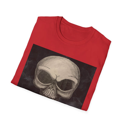 Skull Art Unisex Softstyle T-Shirt - Edgy Graphic Tee for Halloween, Festival Wear, Music Lovers, Gift Idea, Casual Style
