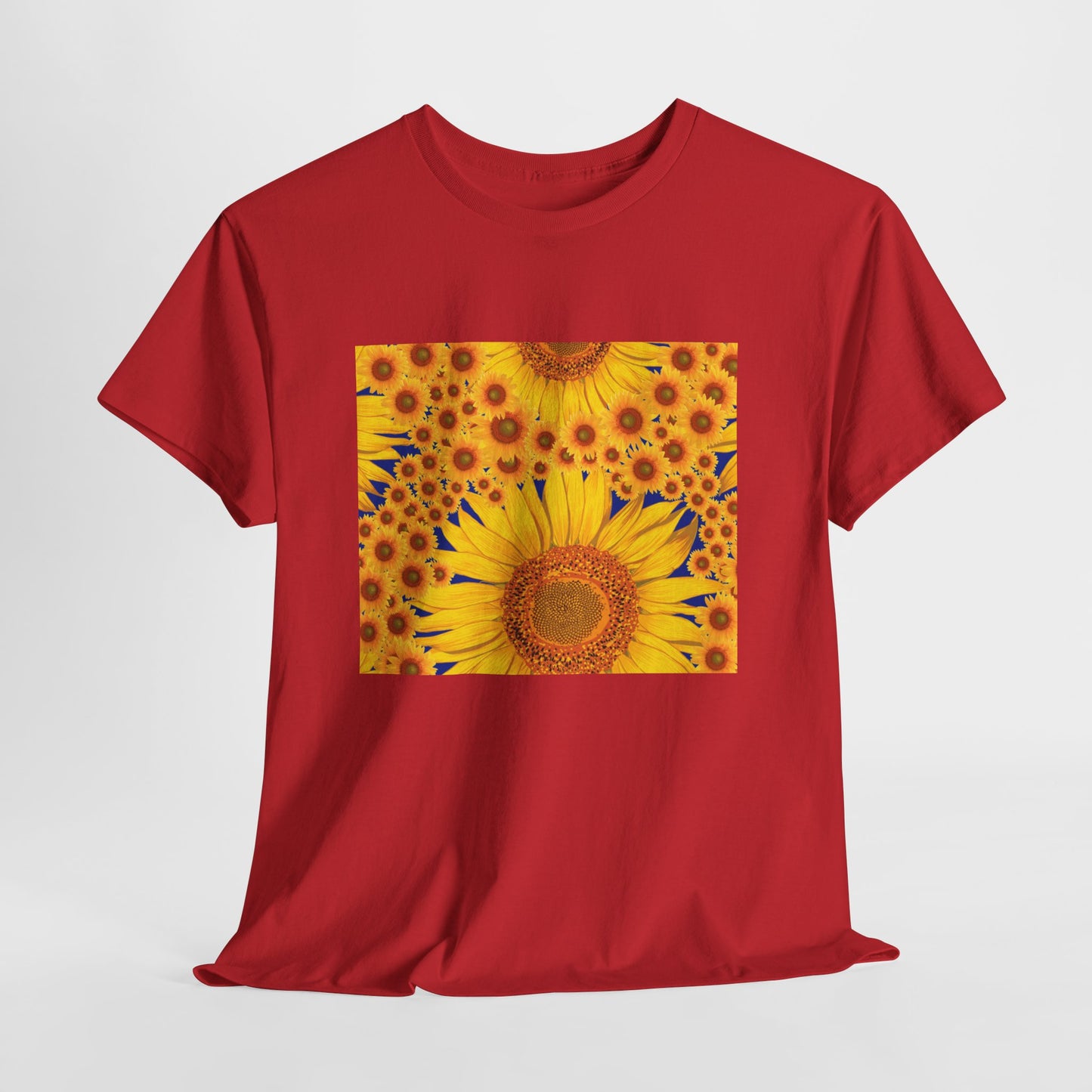Sunflower Vibes Unisex Heavy Cotton Tee - Perfect for Summer, Nature Lovers, Gardening Celebrations, Casual Wear, Gift Ideas