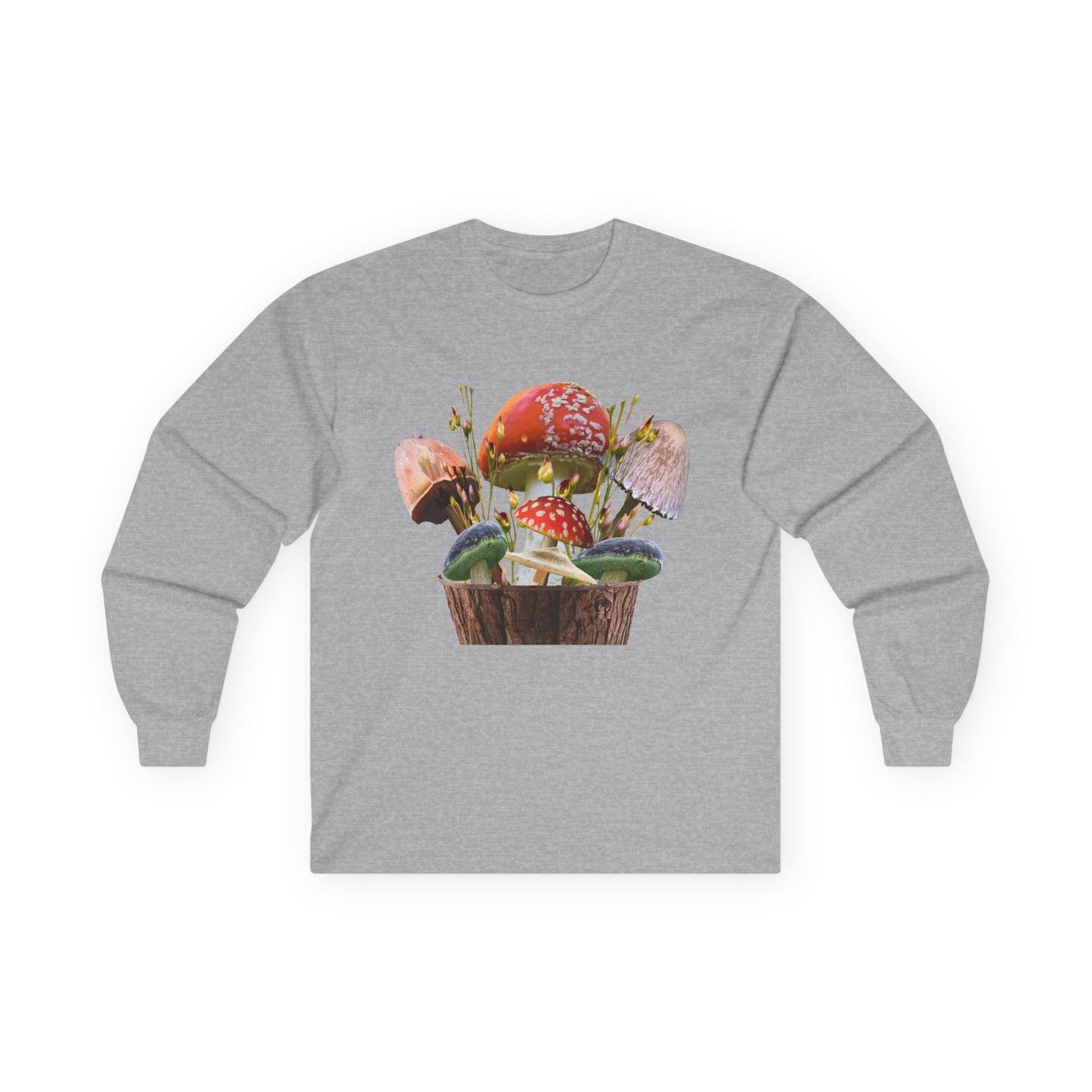 Whimsical Mushroom Long Sleeve Tee | Nature Lover Gift, Fall Fashion, Unisex Tee, Eco-Conscious Style, Cozy Everyday Wear