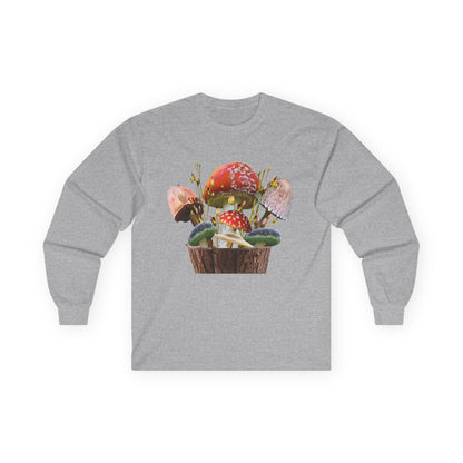 Whimsical Mushroom Long Sleeve Tee | Nature Lover Gift, Fall Fashion, Unisex Tee, Eco-Conscious Style, Cozy Everyday Wear