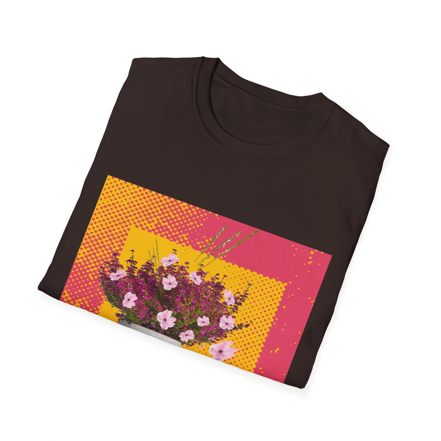 Floral Bouquet Textured Unisex Softstyle T-Shirt, Casual Tee, Gift for Garden Lovers, Spring Fashion, Housewarming Gift, Floral Art