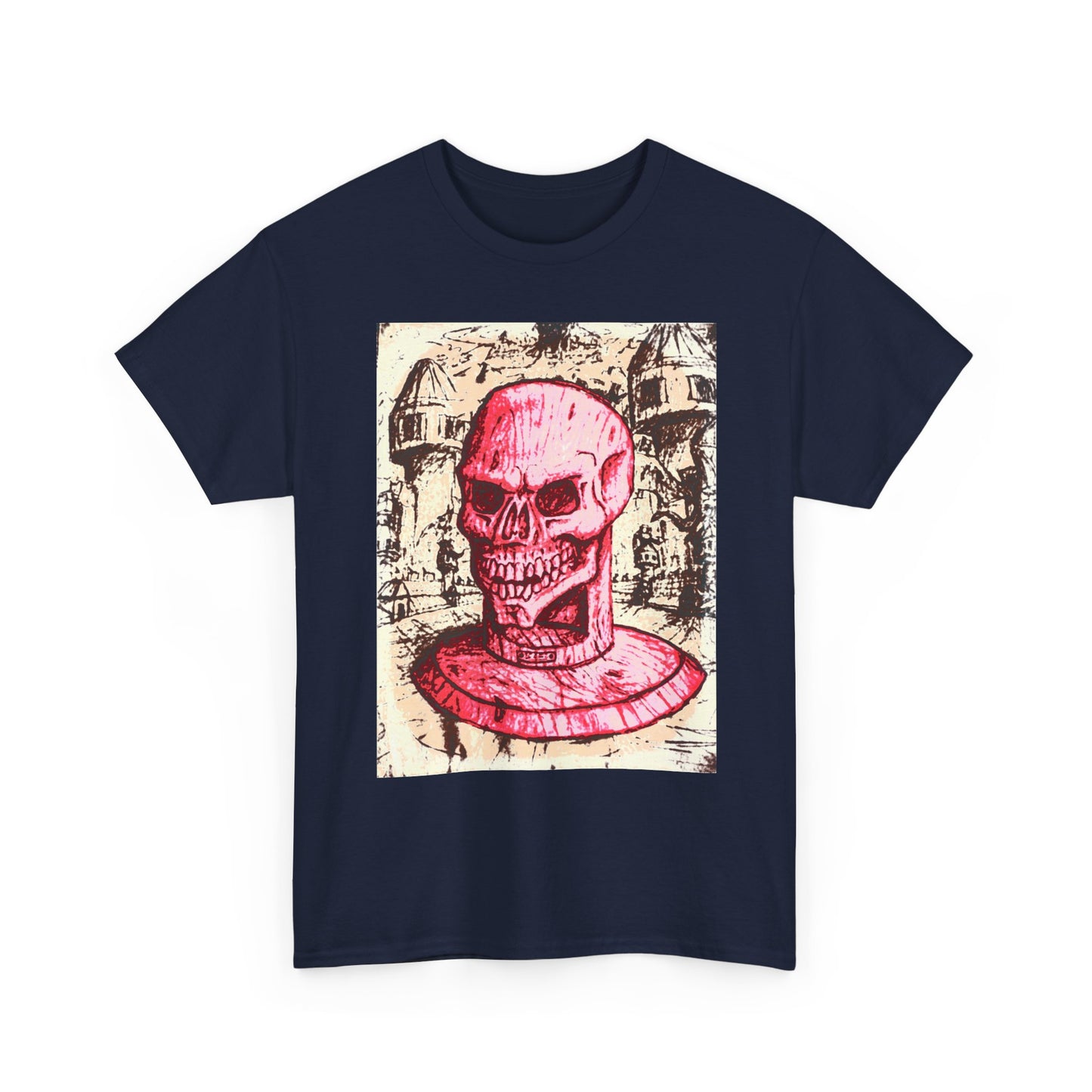 Vibrant Skull Graphic Tee, Unisex Heavy Cotton Shirt, Art Tee, Halloween Apparel, Edgy Casual Wear, Unique Gift
