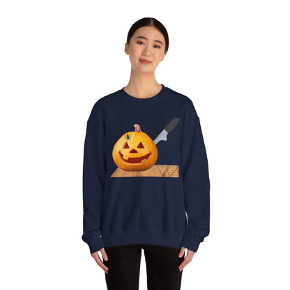 Halloween Horror Smiling Pumpkin Face Sweatshirt