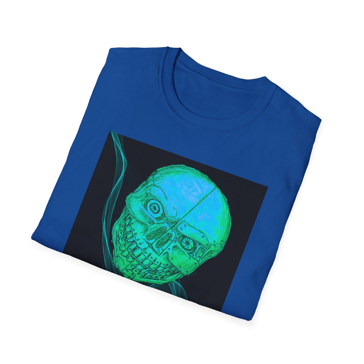 Glow-in-the-Dark floating vibe Skull T-Shirt, Creepy Halloween Tee, Unisex Softstyle Top, Spooky Gift for Teens, Unique Graphic Shirt