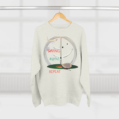 Golf Lover's Swing Unisex Crewneck Sweatshirt: Swing, Repeat, Perfect for Gifts, Sports Enthusiasts, Casual Wear, and Holidays