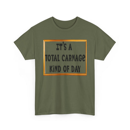 Total Carnage Unisex Heavy Cotton Tee, Casual t-shirt, Graphic Tee, Humor Shirt, Gift for Friends, Fun Apparel