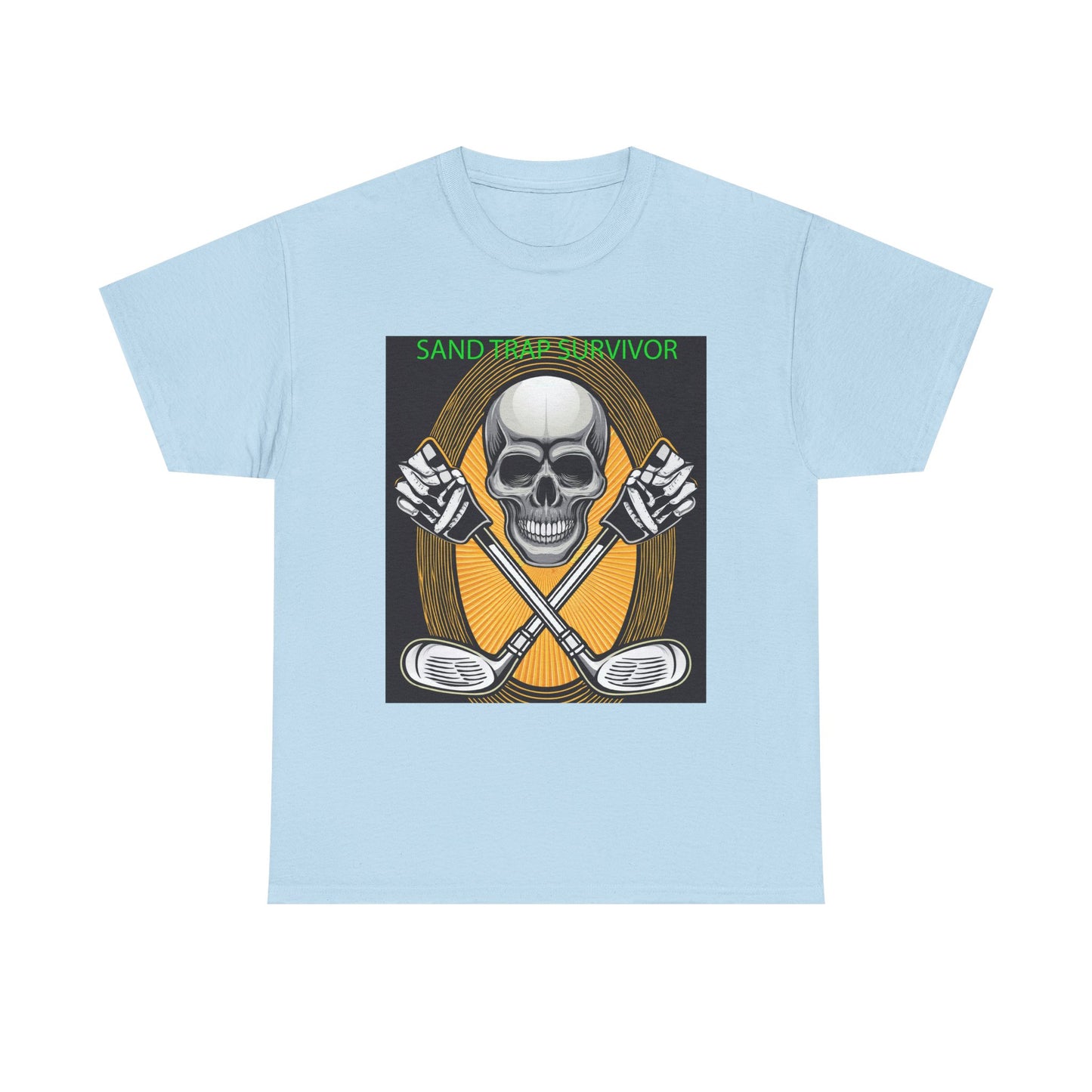 Golf Survivor Skull Tee, Unisex Heavy Cotton T-Shirt, Perfect Gift for Golf Lovers, Sports Apparel, Casual Wear, Skull Design