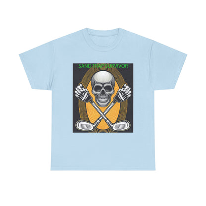 Golf Survivor Skull Tee, Unisex Heavy Cotton T-Shirt, Perfect Gift for Golf Lovers, Sports Apparel, Casual Wear, Skull Design