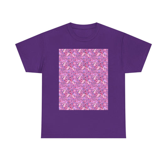 Colorful Floral and Glass Fish Pattern Tee, Unisex T-Shirt, Spring Fashion, Gift for Her, Casual Wear, Eco-Friendly Apparel, Birthday Gift