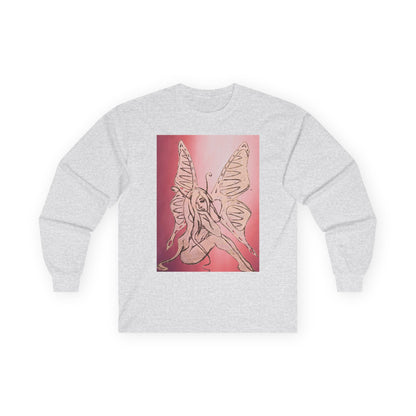 Butterfly Fairy Long Sleeve Tee — Ethereal Pink Graphic Shirt