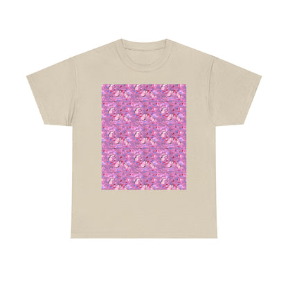 Colorful Floral and Glass Fish Pattern Tee, Unisex T-Shirt, Spring Fashion, Gift for Her, Casual Wear, Eco-Friendly Apparel, Birthday Gift